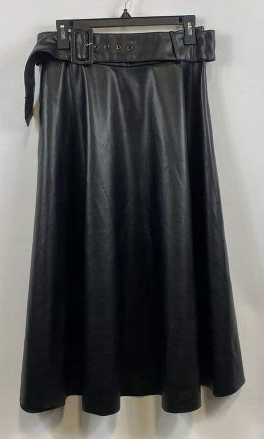 Philosophy Black Faux Leather Skirt - Size 8 image number 1