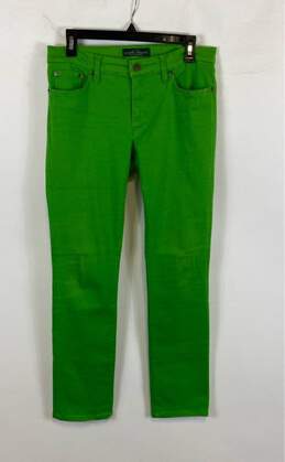 Lauren Ralph Lauren Womens Green Dark Wash Low Rise Denim Straight Jeans Size 6