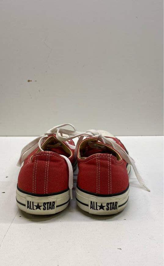 Converse All Star Classic Red Low Top Canvas Lace Up Sneakers Men's Size 10 image number 4