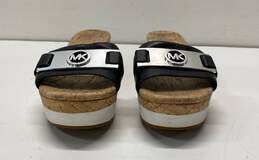 Michael Kors Warren Cork Black Wedge Slide Sandals Shoes Size 6.5 M alternative image