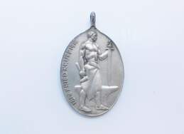 Vintage .990 Silver 1912 Alfred Krupp German Centennial Medallion Pendant 35.7g