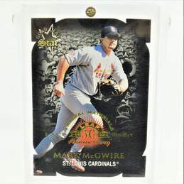 1998 Mark McGwire Leaf Fractal Materials Z-Axis Die Cut Leather /1000 Cardinals
