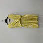 Womens Yellow Sleeveless V-Neck Surplice Fit & Flare Dress Size Large image number 1