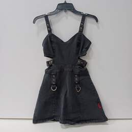 Women's Tripp Denim Sleeveless Goth Mini Dress Sz S