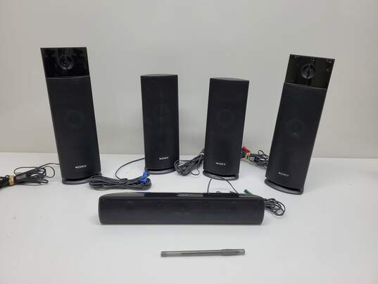 5 Pc Set Sony Untested P/R* SS-TSB 111 Surround Sound Speakers image number 1
