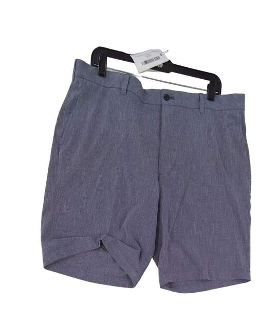 Mens Gray Flat Front Medium Wash Pockets Chino Shorts Size 38 image number 1