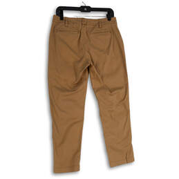 Womens Brown Flat Front Slash Pocket Straight Leg Chino Pants Size 4 alternative image