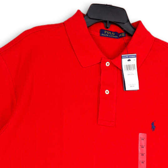 NWT Mens Red Short Sleeve Spread Collar Button Front Golf Polo Shirt Sz 2XB image number 3