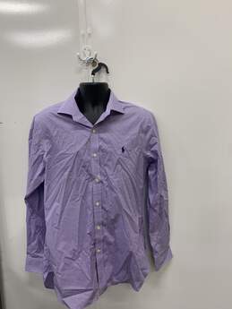 Men's Sz 16 34/35 Purple Button Up