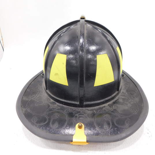 Vintage Morning Pride Black Eagle Firefighter Helmet w/ Shield & Neck Liner image number 3