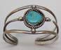 Mexican Artisan 700 Silver Turquoise Cuff Bracelet for Repair 21.1g image number 5