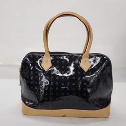 Arcadia Italy Signature Black Patent Leather Handbag