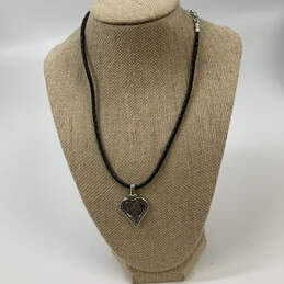 Designer Brighton Retired Ophelia Leather Cord Heart Shape Pendant Necklace