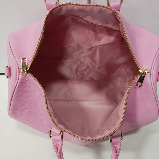 Truly Beauty Pink Vegan Leather Travel Duffle Bag image number 5