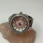 Designer Betsey Johnson Silver-Tone Flower Pop Round Dial Analog Wristwatch image number 1