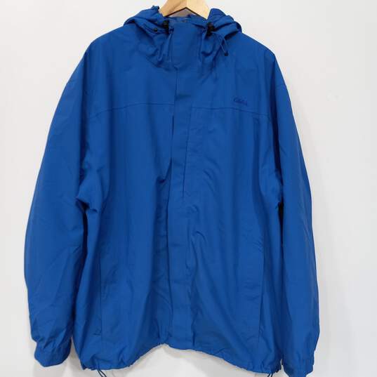 Cabela's Men's Blue Hooded Full Zip Lightweight Weather Resistant Jacket Sz 2XLT image number 1