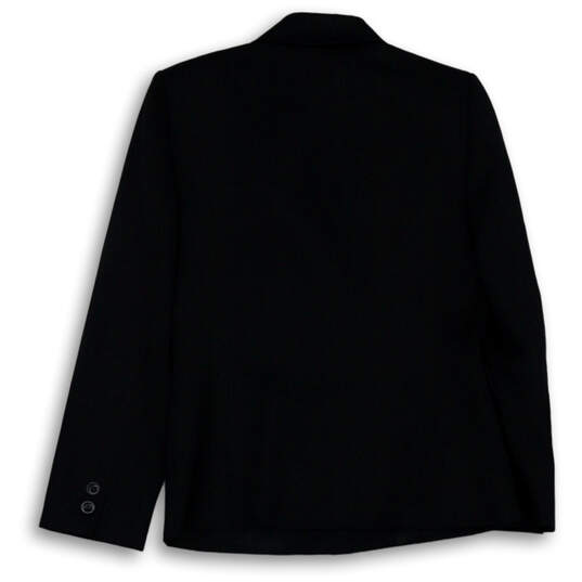 Womens Black Notch Collar Long Sleeve Flap Pockets Two Button Blazer Size 8 image number 2