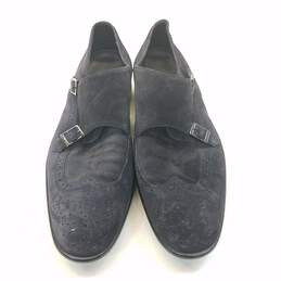 Hugo Boss Monk Navy Blue Suede Wingtip Loafers Shoes Men's Size 7.5 M alternative image