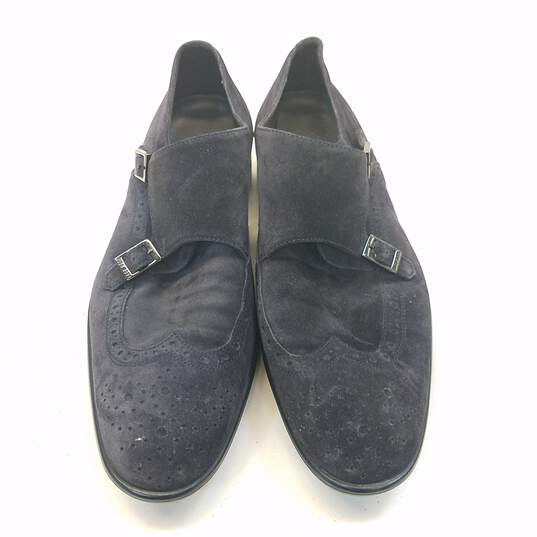 Hugo Boss Monk Navy Blue Suede Wingtip Loafers Shoes Men's Size 7.5 M image number 2