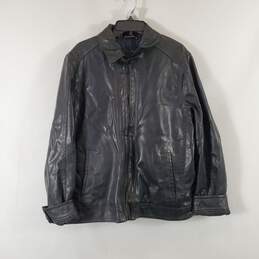 Tommy Hilfiger Men's Black Leather Jacket SZ L
