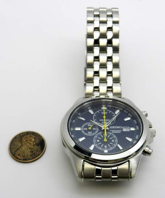 Buy the Seiko Chronograph 100M Movement 7T62 Men's Watch | GoodwillFinds