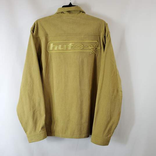 Huf Men Green Corduroy Button Up L NWT image number 2
