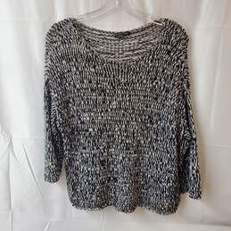Eileen Fisher Black & White Knit Pullover Sweater