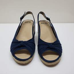 Earth Thara Bermuda Women's Navy Blue Espadrille Wedge Slingback Shoes Size 9 alternative image