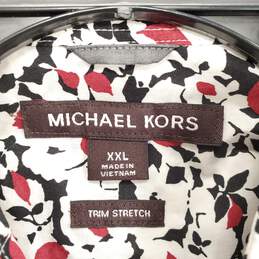 Michael Kors Men White Print Button Up Shirt XXL