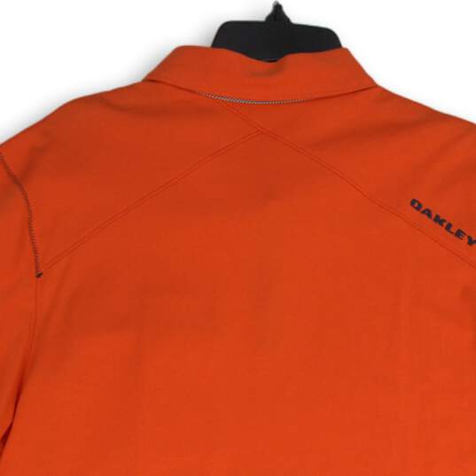 NWT Mens Orange Collared Short Sleeve Tailored Fit Golf Polo Shirt Size XL image number 4