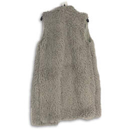 NWT Womens Gray Sleeveless Open Front Faux Fur Vest Size Medium alternative image