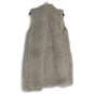 NWT Womens Gray Sleeveless Open Front Faux Fur Vest Size Medium image number 2