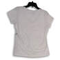 Womens White Graphic V-Neck Short Sleeve Stretch Pullover T-Shirt Size L image number 2