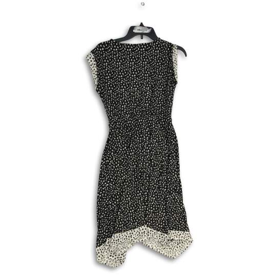 NWT Womens Black White Round Neck Sleeveless Fit & Flare Dress Size XXS image number 2
