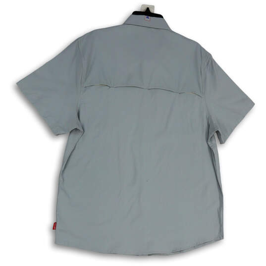 NWT Mens Gray Short Sleeve Pockets Collared Button-Up Shirt Size X-Large image number 2