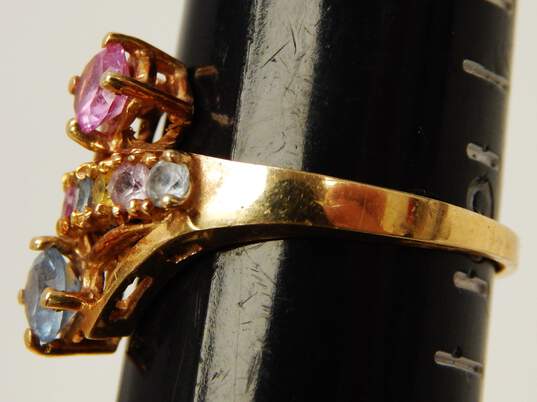 10K Yellow Gold Spinel Sapphire & Topaz Ring 4.1g image number 3