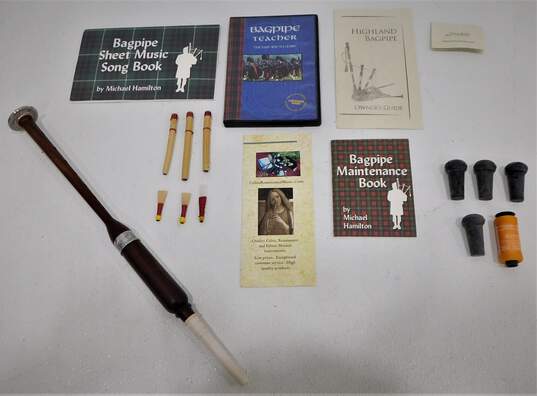 Mid-East Mfg. Brand Highland Bagpipes w/ Practice Chanter and Accessories image number 2