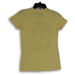 Womens Yellow Graphic Print Crew Neck Short Sleeve Pullover T-Shirt Size M alternative image