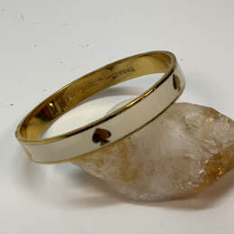 Designer Kate Spade Gold-Tone White Enamel Round Shape Bangle Bracelet