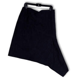 NWT Womens Blue Asymmetric Hem Side Zip Classic Mini Skirt Size 12