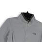 Womens Gray 1/4 Zip Mock Neck Long Sleeve Pullover Sweatshirt Size Large image number 3