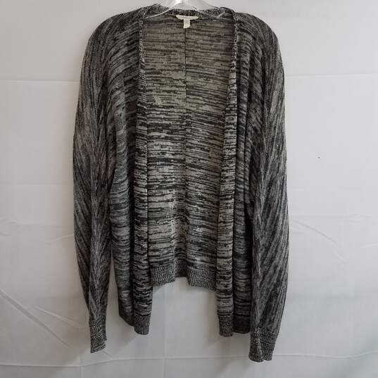 Eileen Fisher two toned gray open front cardigan sweater M image number 1
