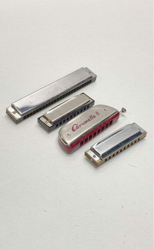 Harmonica Bundle Lot of 4 with Case Hohner image number 1