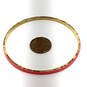 Designer J. Crew Gold-Tone Pink Round Shaped Enamel Bangle Bracelet image number 3