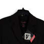 NWT Womens Black Striped Notch Lapel Crop Three Button Blazer Size 10 image number 3