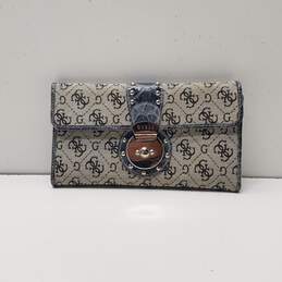 Guess Signature Lock Trifold Wallet