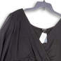 NWT Womens Black Surplice Neck Ruffle Bell Sleeve Blouse Top Size 6/6X/30 image number 3
