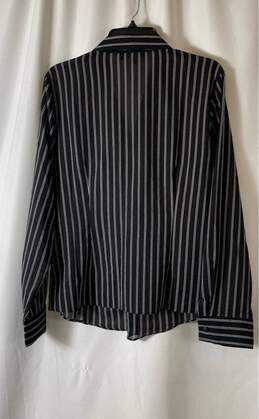 NWT Laundry By Shelli Segal Womens Black Marshmallow Striped Blouse Top Size L alternative image