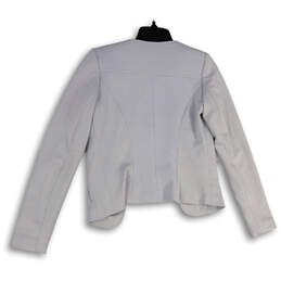 Womens Gray Regular Fit Long Sleeve Zip Pockets Open Front Blazer Size 34 alternative image