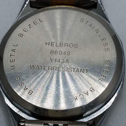 Vintage Helbros 33mm 2 Tone Adjustable Stainless Steel Strap Men's Quartz Watch image number 8